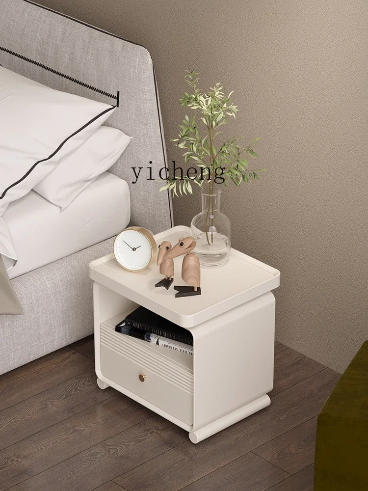 YY Locker Bedside Cabinet Bedroom Storage Simple Small Apartment Bedside Solid Wooden Frame