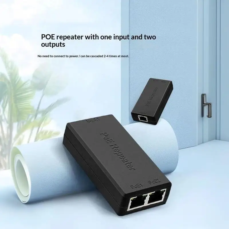 2 Port POE Extender 100/1000Mbps With IEEE 802.3af Standard For Surveillance CCTV IP Camera 100 Meters For POE Range