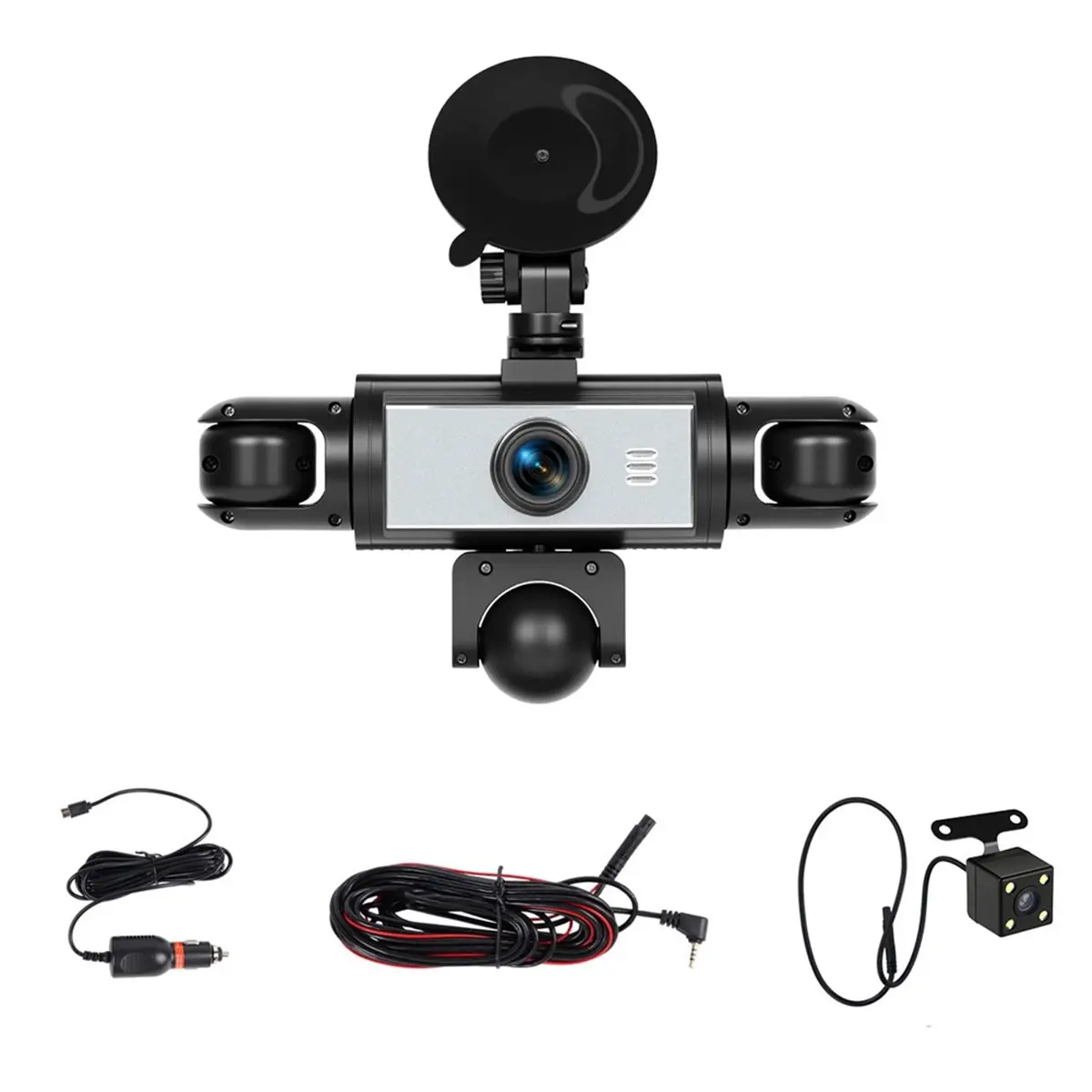 5 Channel Dash Cam 360° Dash Camera for Cars 1080P with Loop Recording Night Vision, 3.16inch Dash Cam Front and Rear