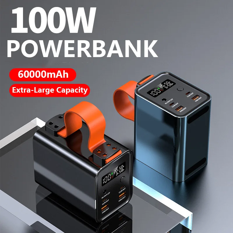 PD100W Outdoor Power Bank For Phone Laptop Large Capacity Full Protocol Fast Charge Powerbank For Xiaomi 13 14  iPhone Samsung