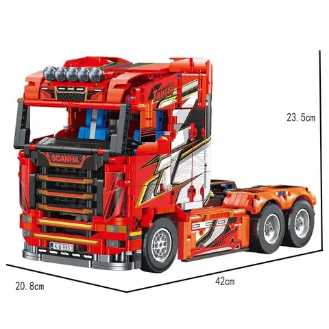 Technic JJ9070 MOC Byggstenar Modellleksak Sca Traktor Lastbil Presenter Samla Jul 1708st 8 best sales byggklossar lastbil - №2