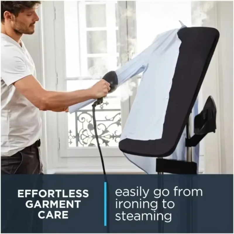 Rowenta IXEO Steamer for Clothes with Ironing Board 65 Inches 45 Second Heatup, 1 Liter Capacity 1500 Watts Ironing, Portable