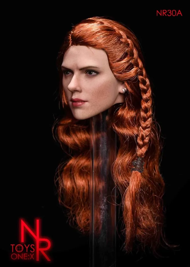 In Stock NRTOYS 1/6 NR30 Female Soldier Black Widow 7.0 Superhero Hair Transplant Head Carving Model For 12in Action Figure Toy