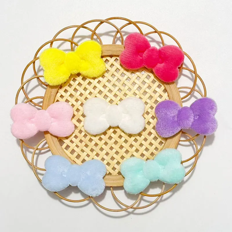 50 Stück Doppelseitige 3,5cm Plüsch-Schleifen-Accessoires für DIY-Puppendekorationen, Schuhe, Socken, Hüte Materialien – Detail 1