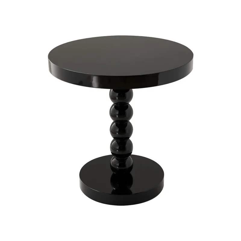 

Nordic sofa side table, vintage solid wood round table, small apartment, bedside table