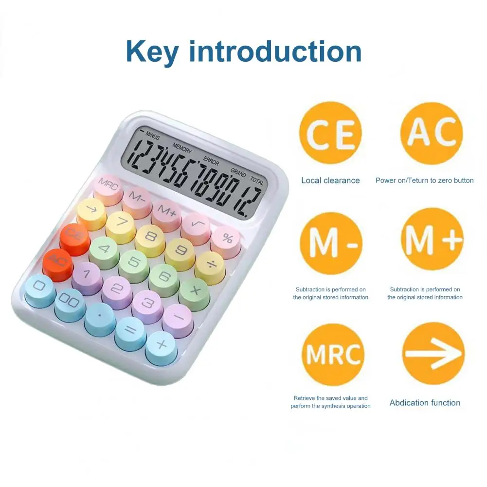 

12 Digits New Calculator Portable Mechanical Buttons Calculator Easy To Use For Office School Home Vintage Desktop Stationery