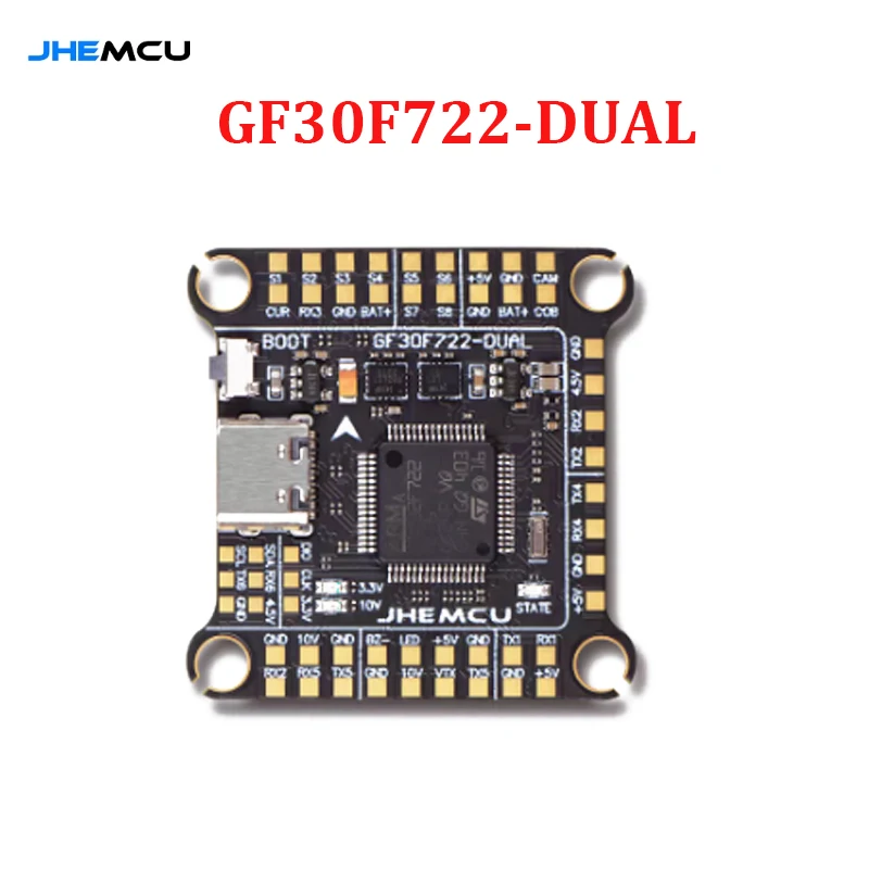 

JHEMCU GF30F722-Dual F722 Flight Controller Double BEC Double Gyro high-definition 3-6S Lipo for RC FPV Drone