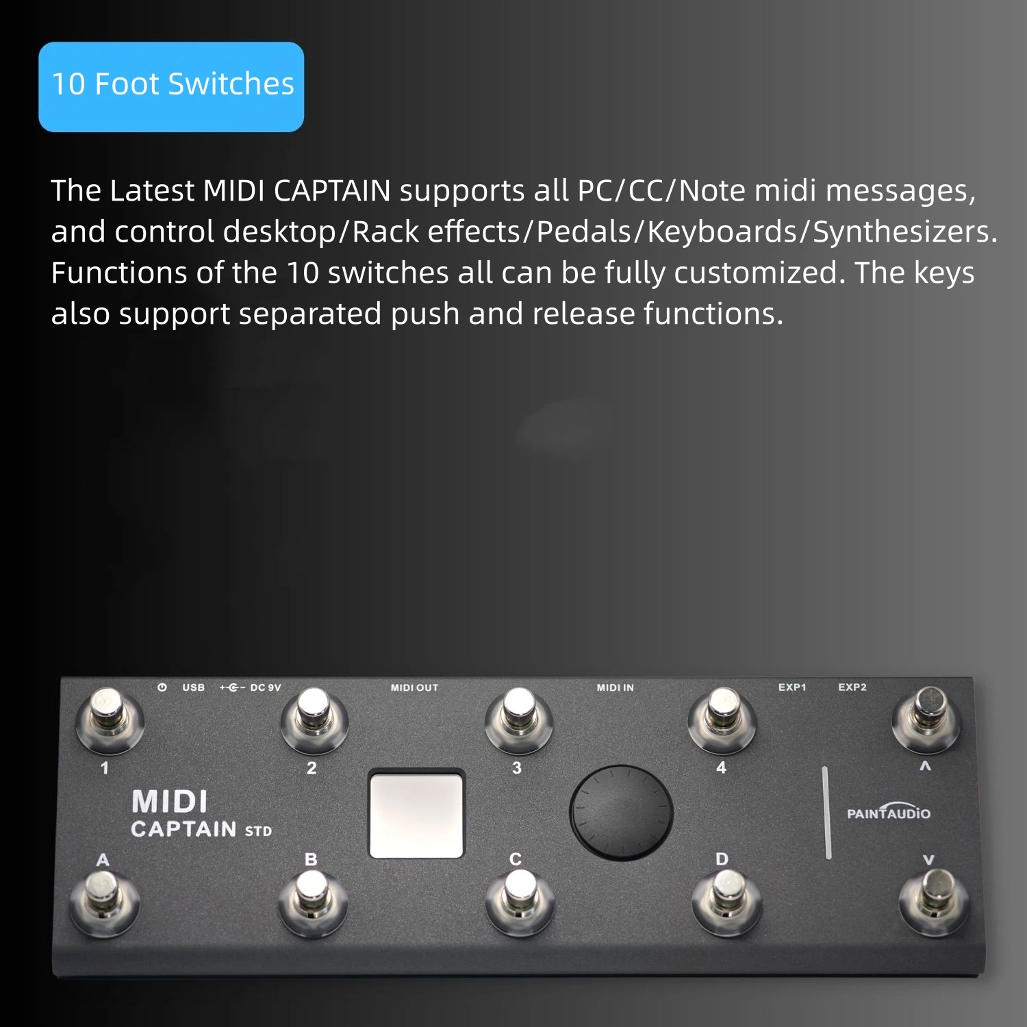 Paintaudio pintura áudio midi capitão std controlador de pé multi