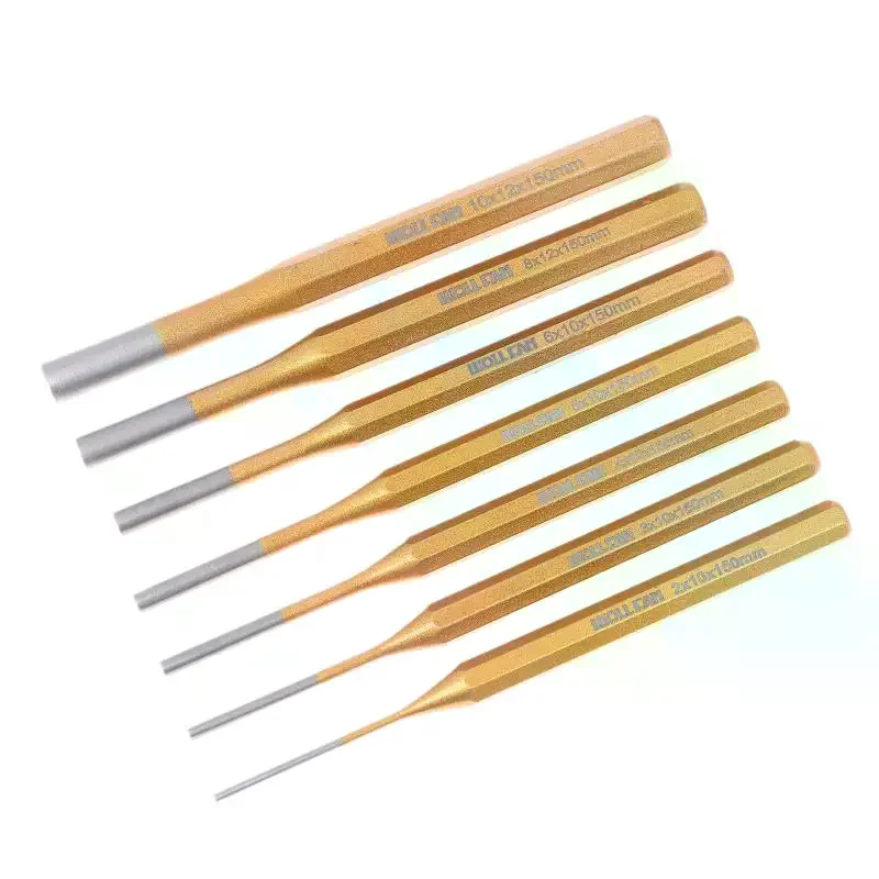2-10mm Brass Roll Pin Punch Set 2-10mm Heavy Duty Remover Chisel Cone Machinery Repair Hand Tool view 5