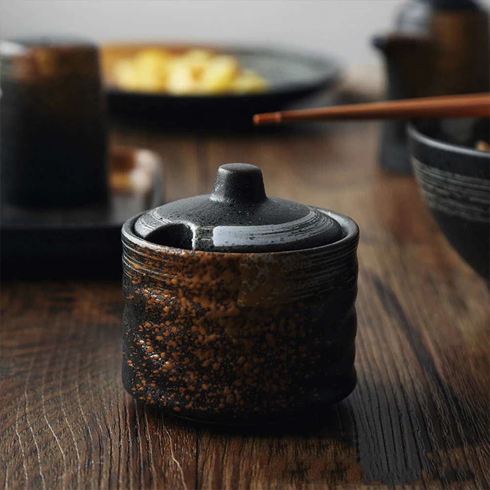 

Ceramic Seasoning Jar Kitchen Spice Storage Holder Multi-Function Condiment Container for Salt Pepper Sugar Chili Powder