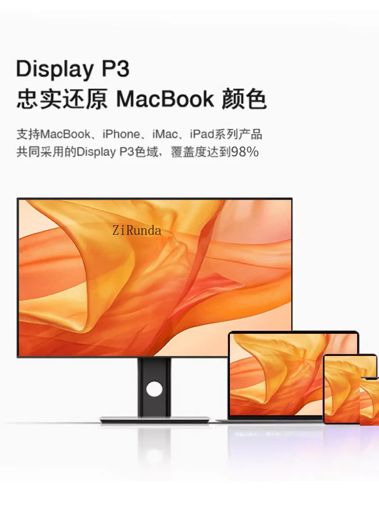 Monitor 4k de 27 polegadas IPS Tela sem fronteiras LCD Tela vertical Tipo-C Rotação Mac externa