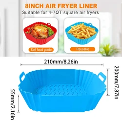 Silicone Air Fryer Liners Pot,Airfryer Basket Cooking Gadgets ,Reusable Baking Tray Non-stick Pizza Pan Oven Kitchen Accessories