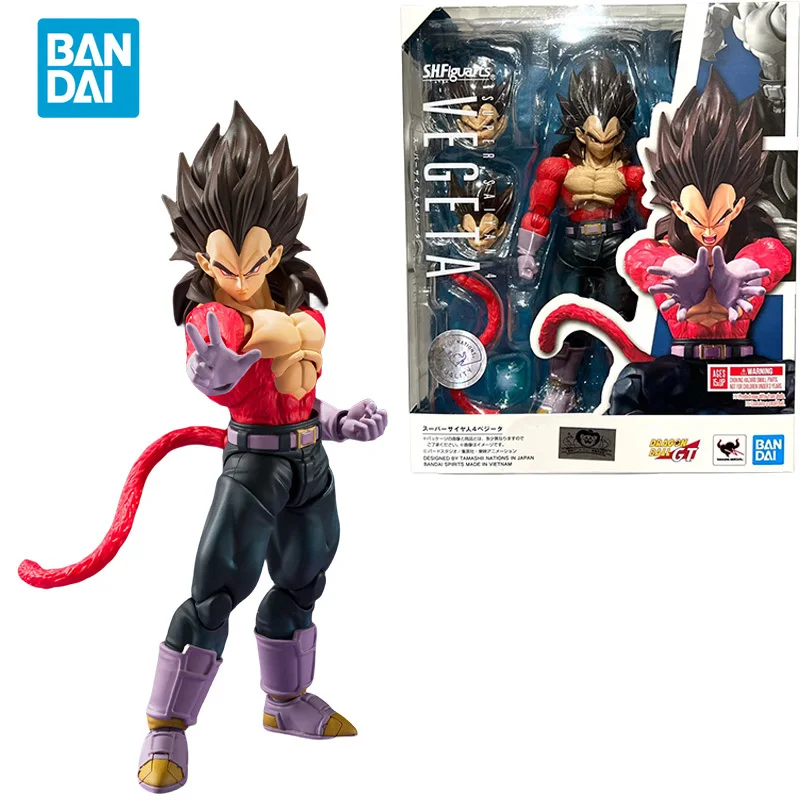 

Bandai Genuine SHF Dragon Ball GT Super Saiyan 4 Vegeta Action Collectible Model Decorations Doll Toys For boys Birthday gift