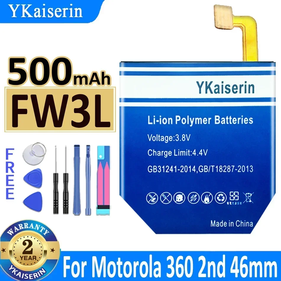 

YKaiserin Battery for Motorola Moto 360 2nd 2015 FW3L SNN5962A 46mm /FW3S 42mm Watch Batteria