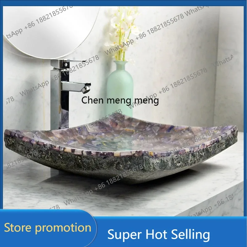 

A17 Stone platform basin, bathroom, modern minimalist art wash basin, retro balcony wash basin