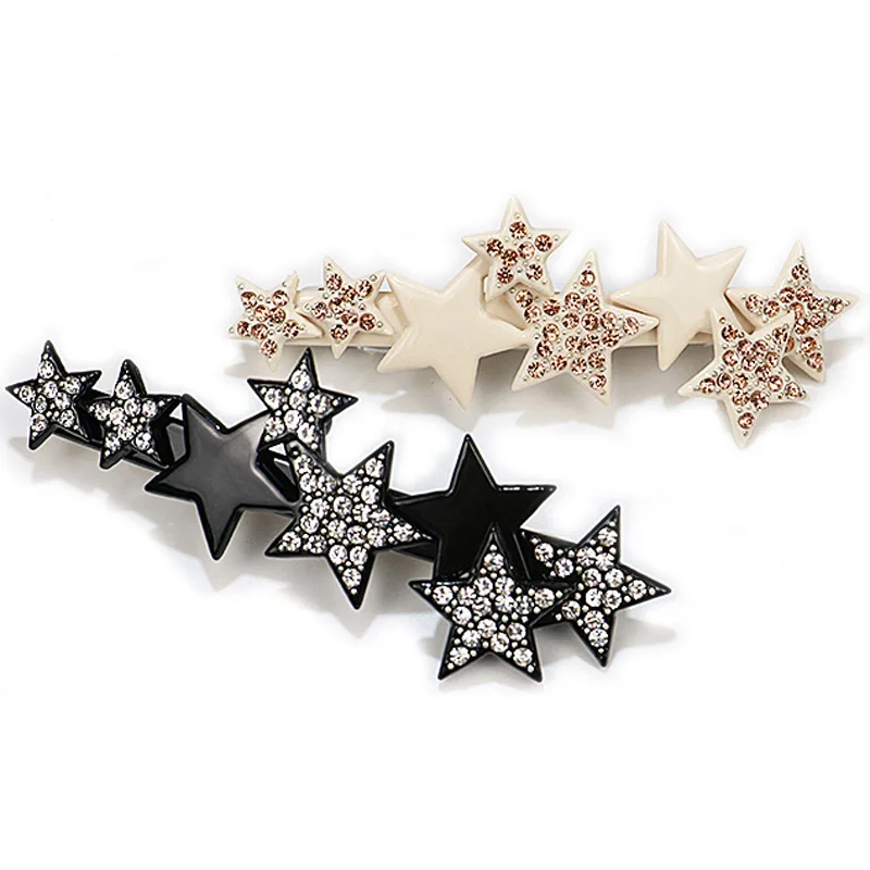 Fashion Rhinestones Star Hair Clip Barrettes for Women Girls Beauty Hair Accessory Ornament Jewelry, Tiara for Office Career