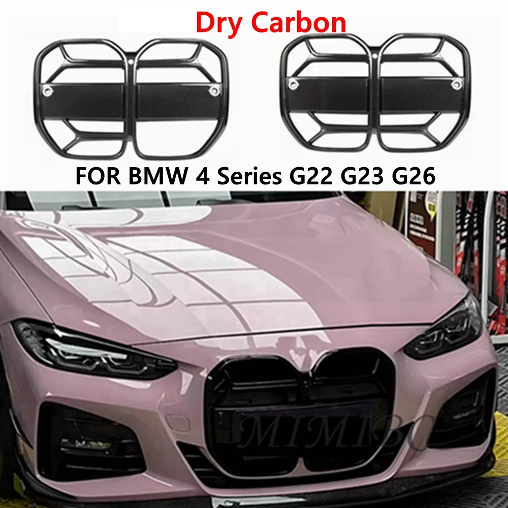 

Dry Carbon Fiber Car Front Bumper Kidney Grille Grill Auto Racing Grid FOR BMW 4 Series G26 M Sport G22 G23 BEV I4 2021-IN