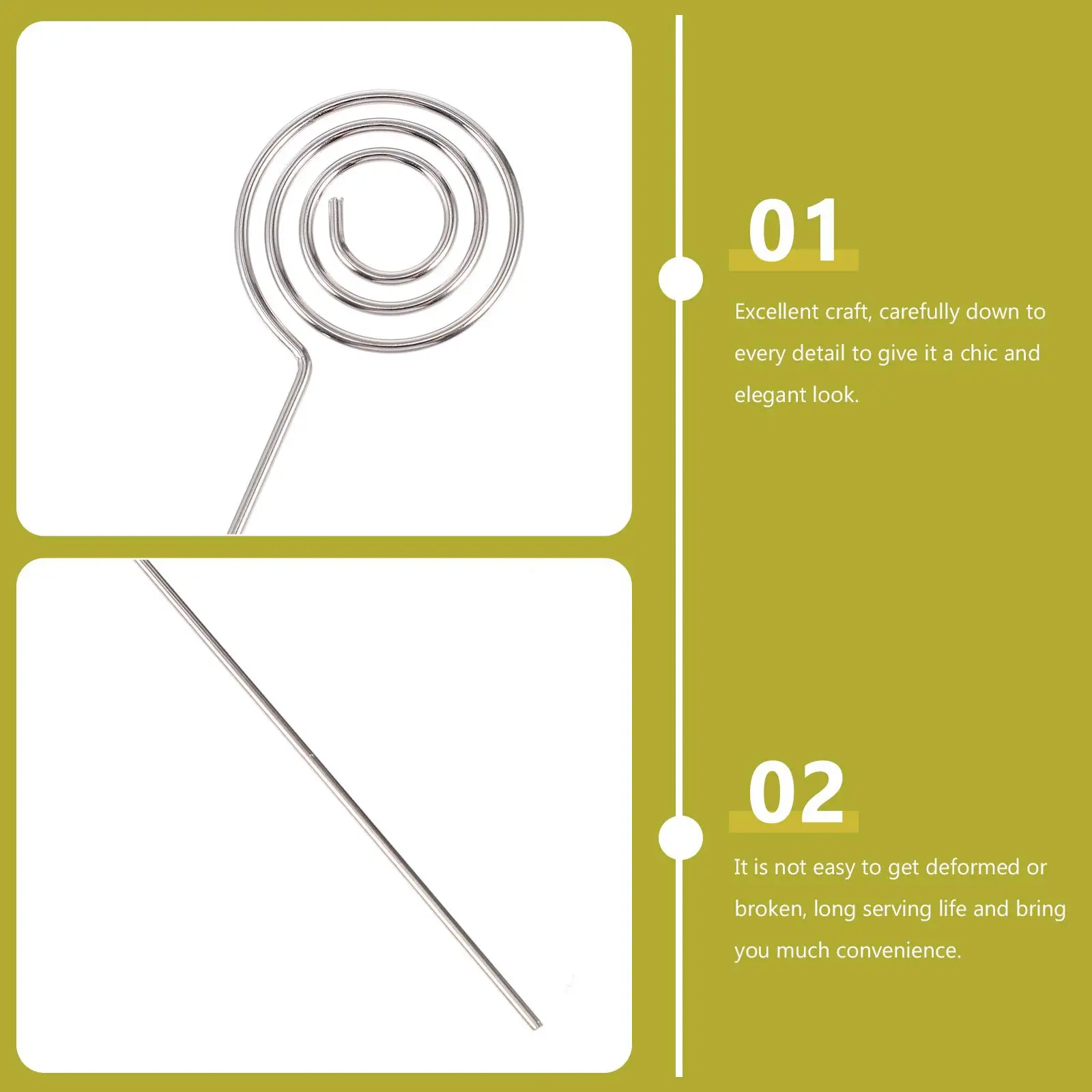 30 Pcs Card Holder Business Wedding Place Holders Wire Clip Photo Prom Stainless Steel Table Number