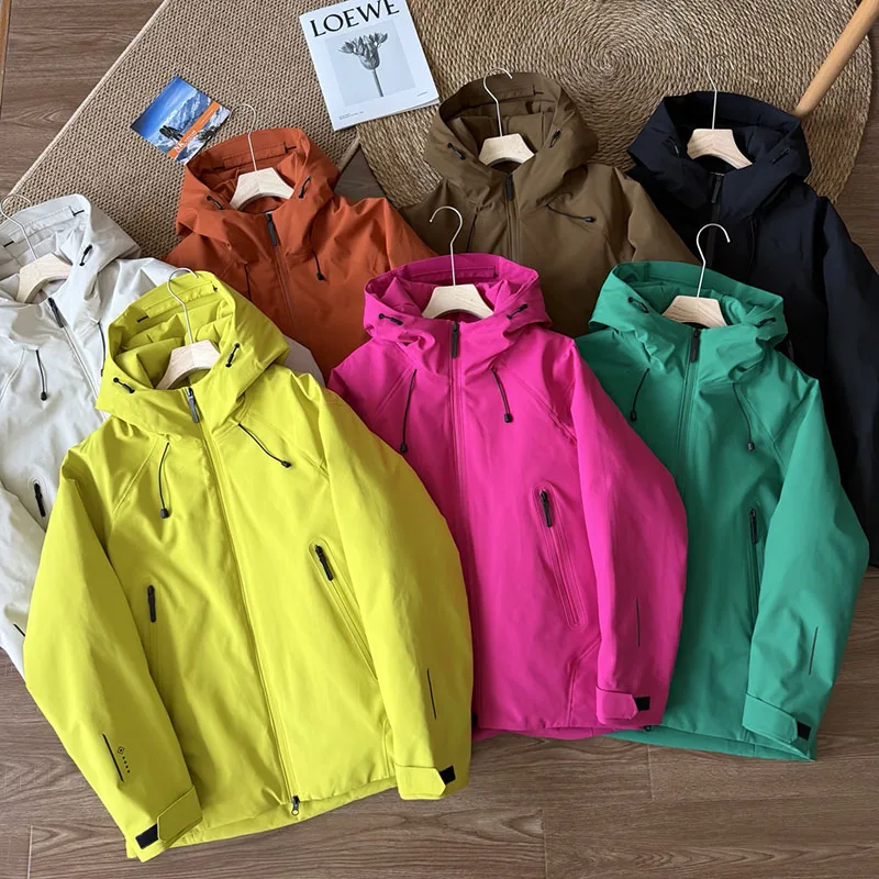 

Зимняя уличная ветрозащитная водонепроницаемая теплая куртка с капюшоном из пуха для пар, из ткани Cosite, для повседневной носки на улице