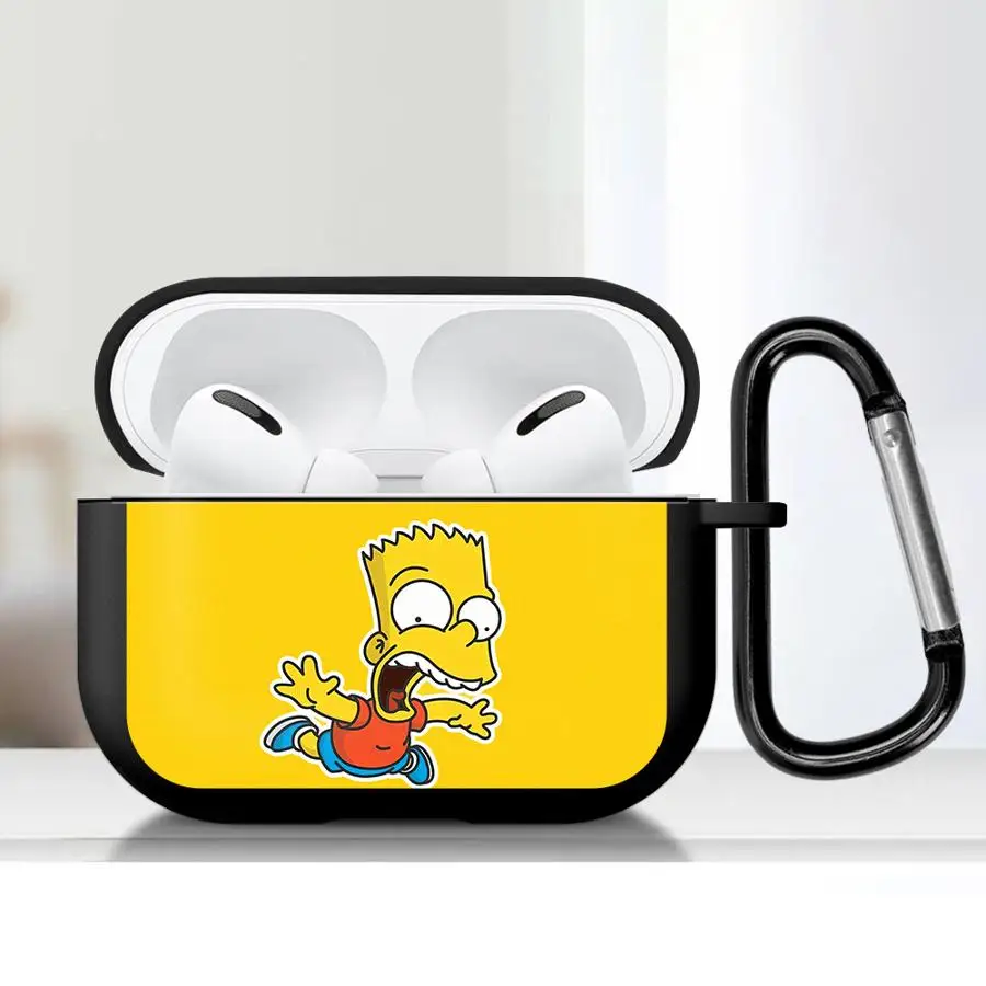 Case For Airpods 5 Pro3 3 4 1 2 Pro2 Pro Earphone Cases Cover With Hook Fly S-Simpsons