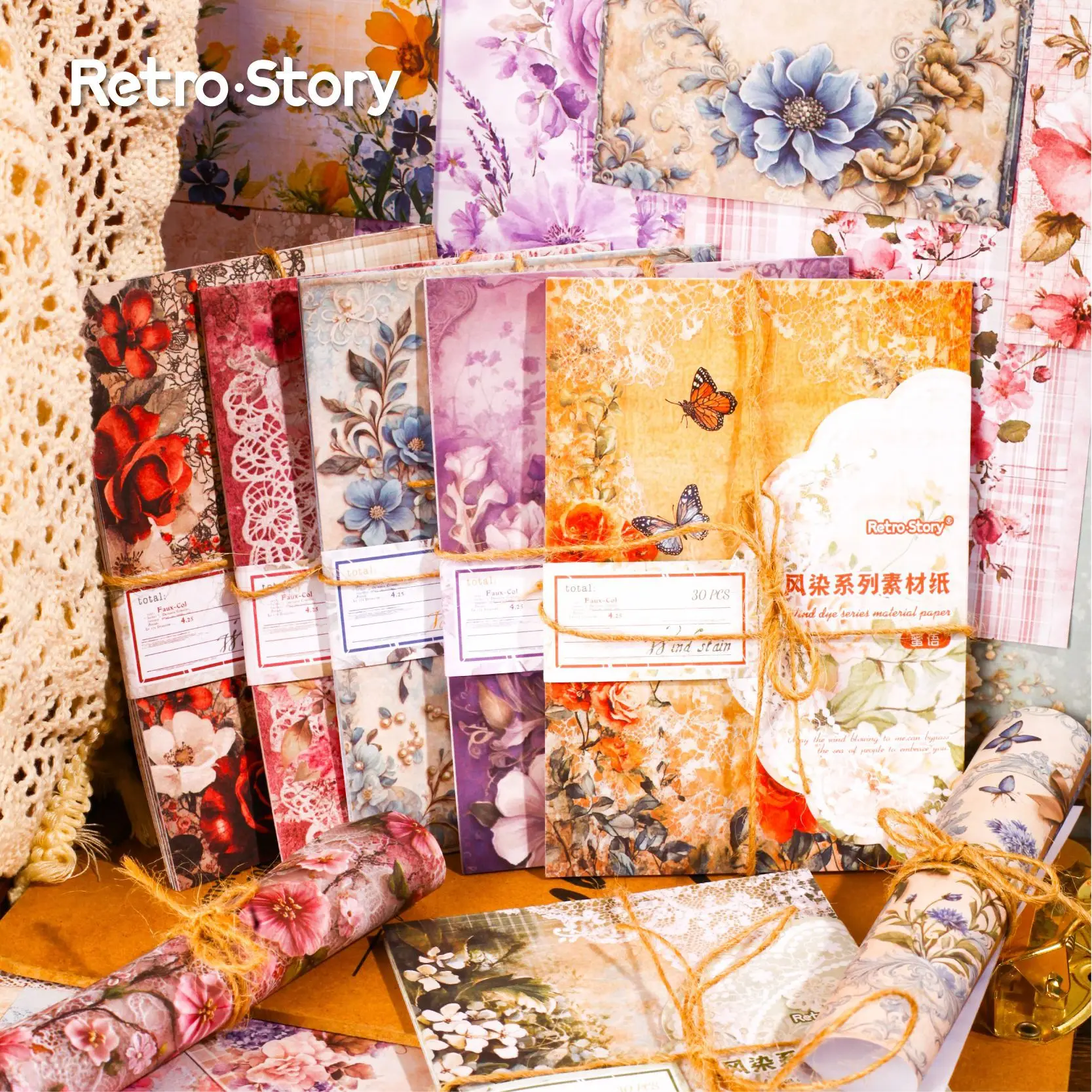 

30pcs/lot Memo Pads Material Paper windblown book Junk Journal Scrapbooking paper Background Decoration stationery