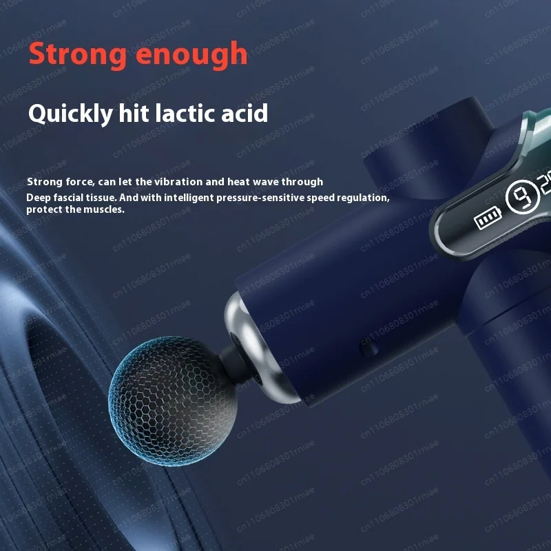 مدلك فآسيا صغير محمول مع 4 رؤوس تدليك قابلة للتبديل، مسدس تدليك العضلات المريح والاهتزاز #2