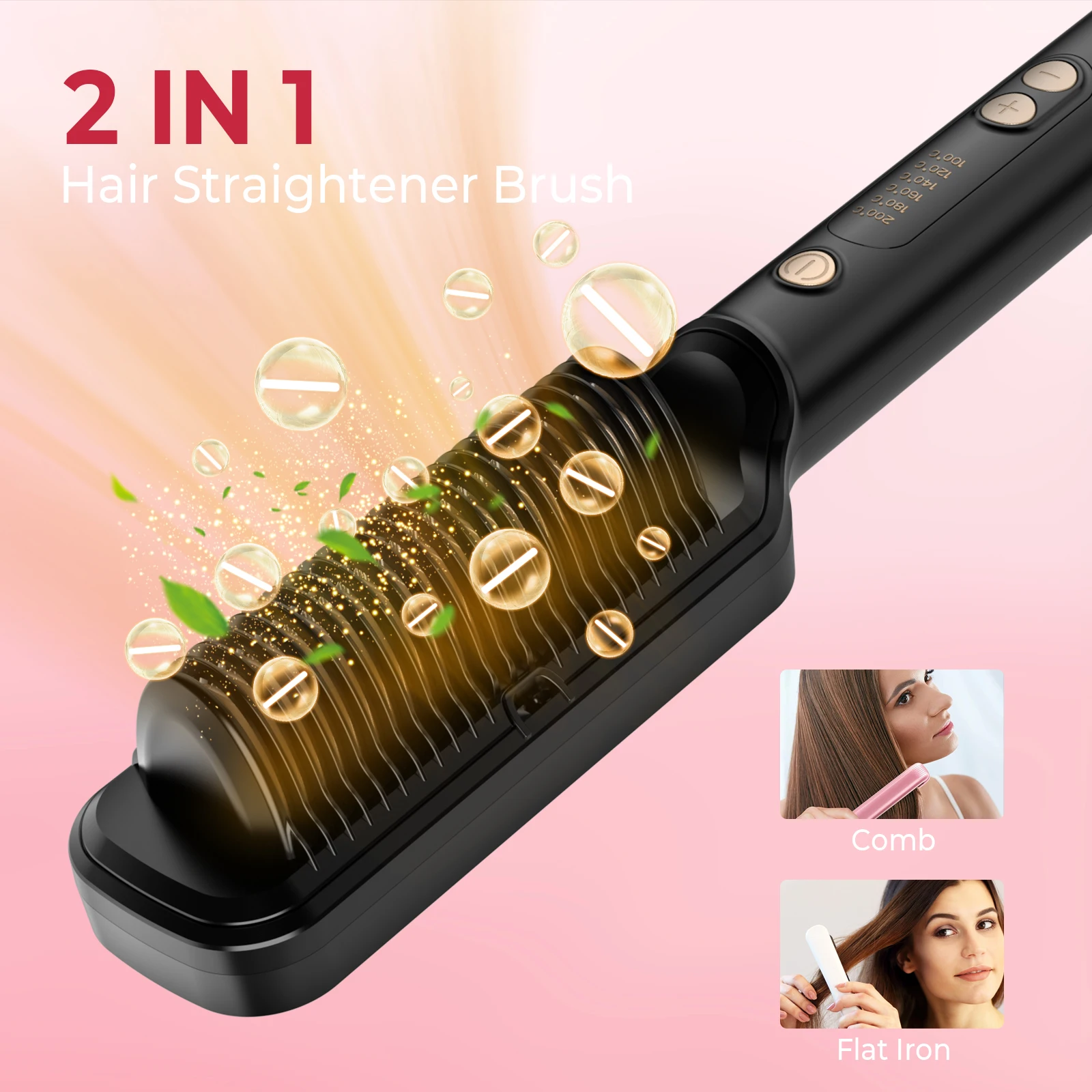 

Hair Straightener Brush Hair Straightener Comb Straightening Brush for Women Easy to Use Hair Care Tool