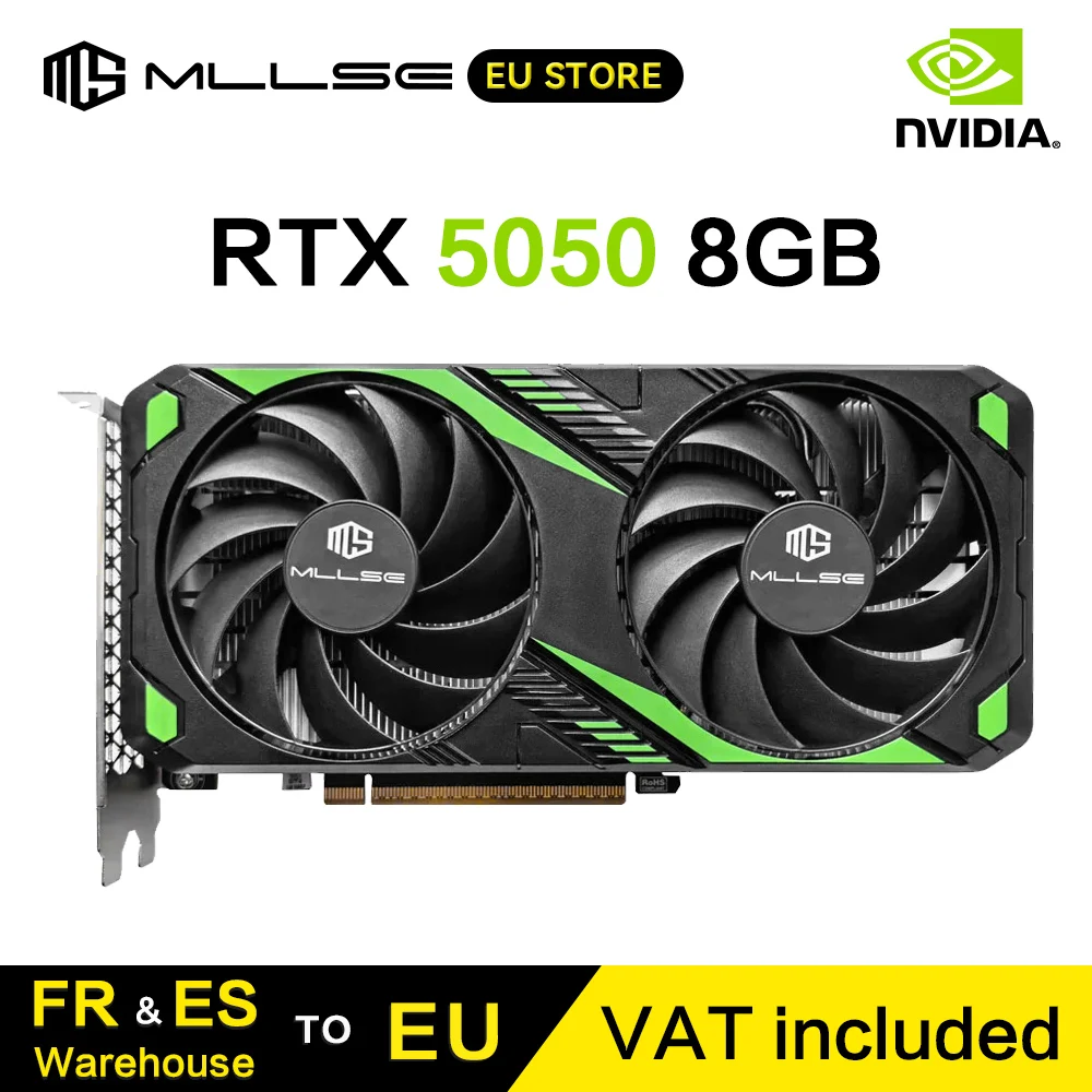 Carte graphique de jeu MLLSE RTX 5050 8 Go, 8 broches GDDR6 128 bits PCI-E 4.0 NVIDIA GPU de jeu rtx 5050 8 Go