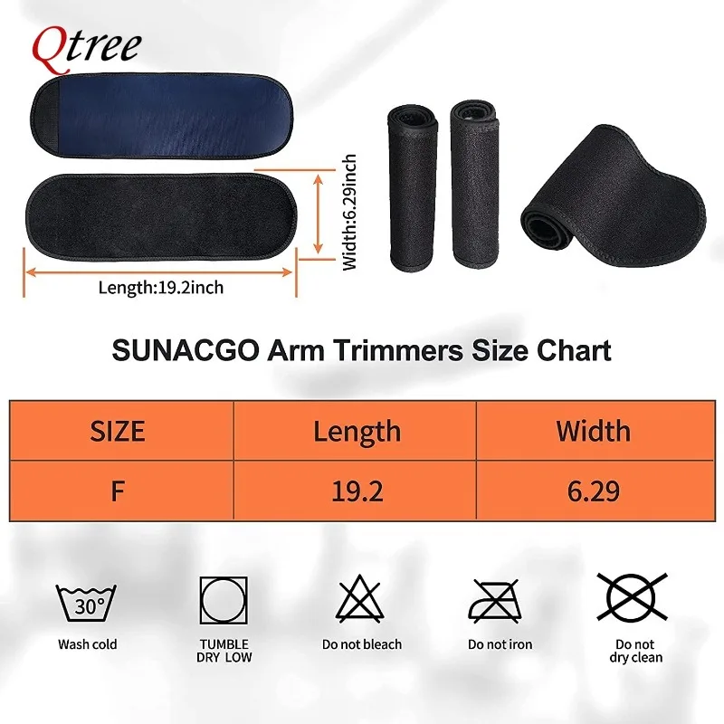 Qtree Sauna Arm Trimmer 2 Pack for Women Sweat Arms Shaper Bands Reduce Cellulite and Improve Sweating Wraps Arm Slimmng Corset