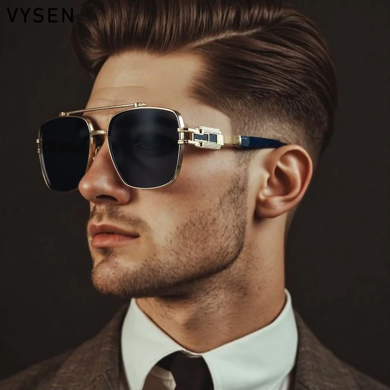 

Square Steampunk Sunglasses Men 2025 Luxury Brand Vintage Classic Double Beam Sun Glasses For Male Outdoor Driving Shades UV400