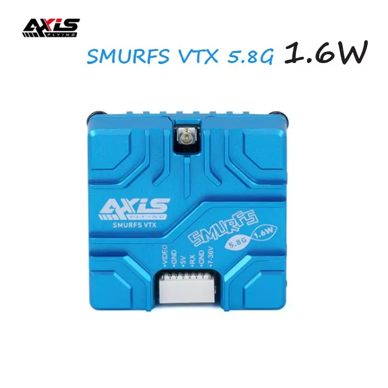 Axisflying SMURFS VTX 5.8G 1.6W Analog Image Transmission 25/100/2501800/1600mW 7V-36V OSD Control 20x20mm for RC FPV Drone