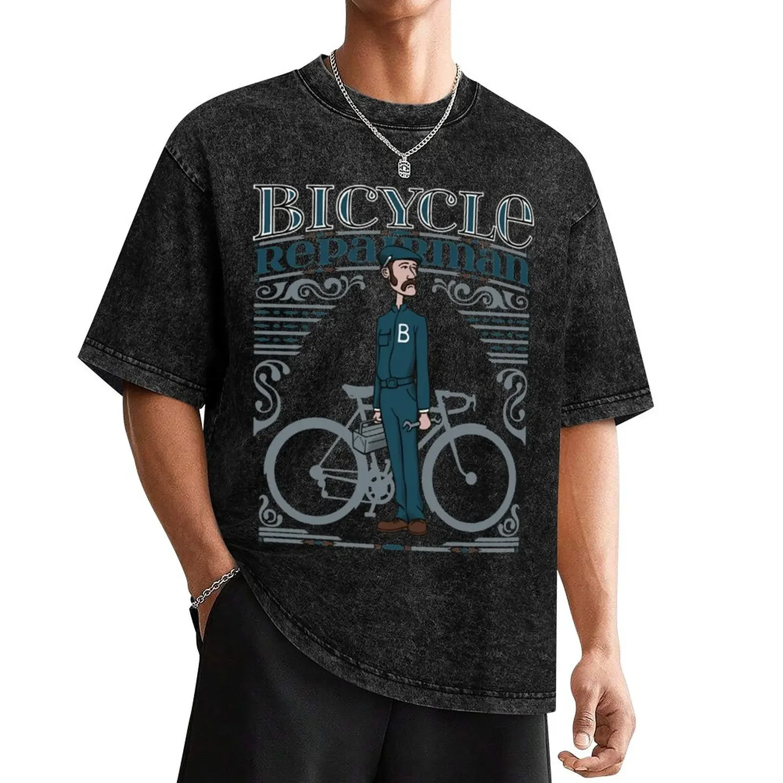 Bicycle Repairman T-Shirt summer top blue archive animal prinfor boys shirts graphic tee men