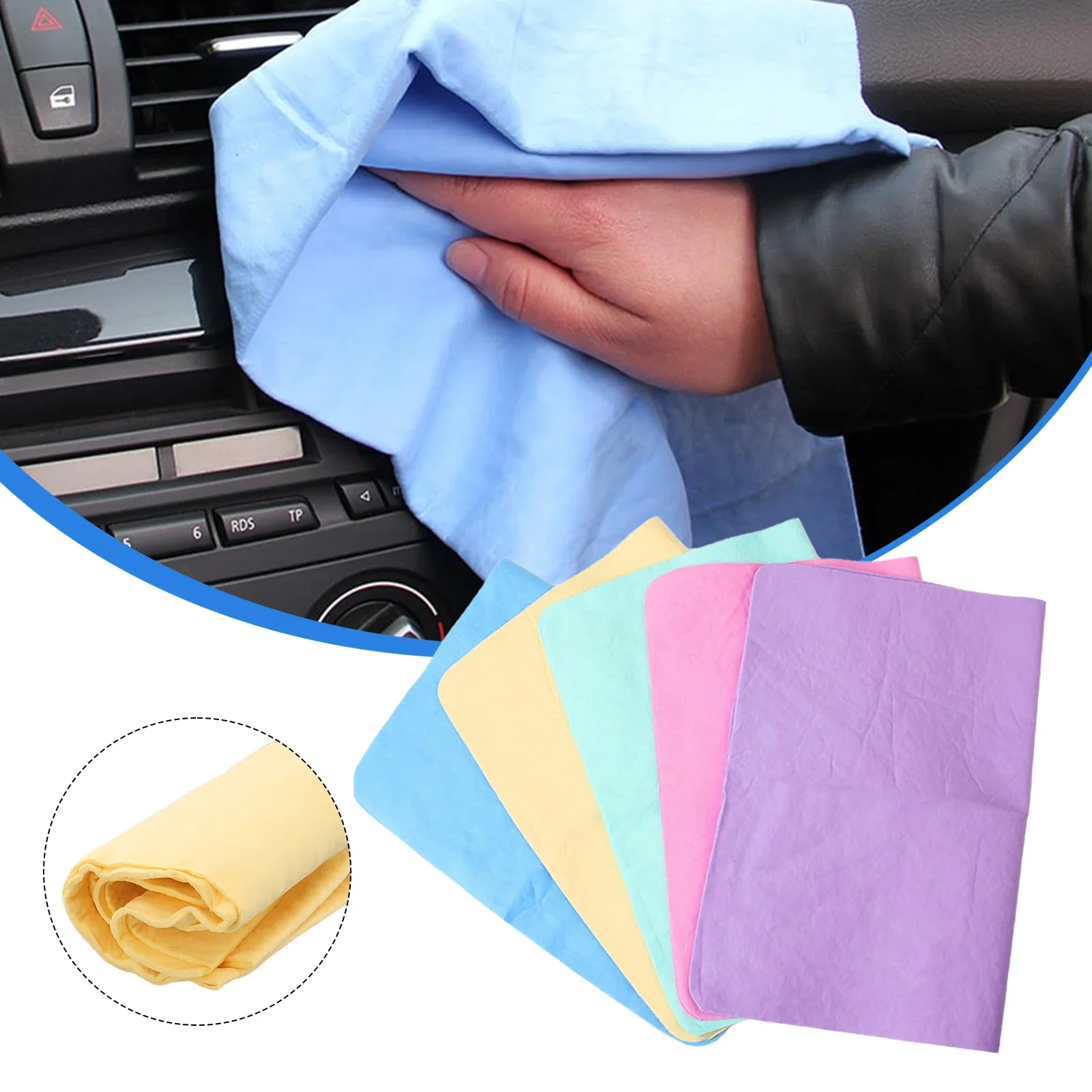 Car Clean Cham Synthetic Chamois Glasses Cleaner COD 43x32cm PVA Wash Auto Drying Towel Absorbent Cleaner Care Accessories