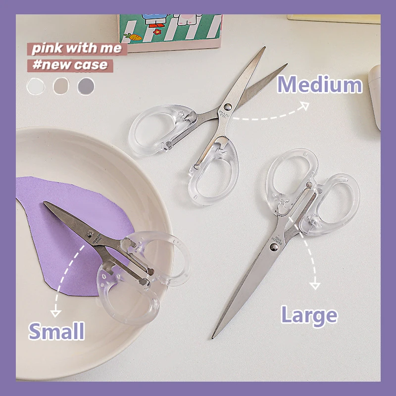 

1Pc INS Style Transparent Scissors Cutting Scissors Scrapbooking Journal Material Cutter Student School Office Supplies