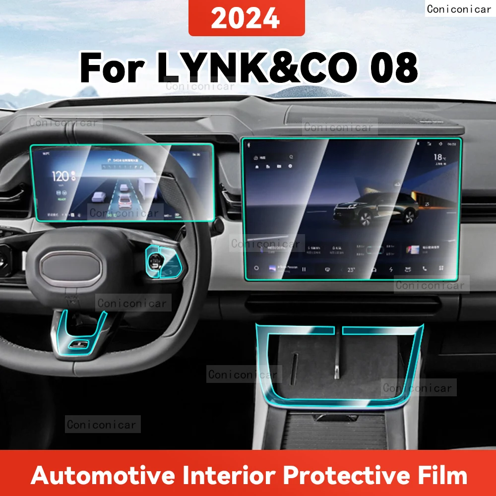 

TPU For LYNK&CO 08 2024 LYNK CO Transparent Protective Film Car Interior Central Control Navigation Panel Cover Accessories