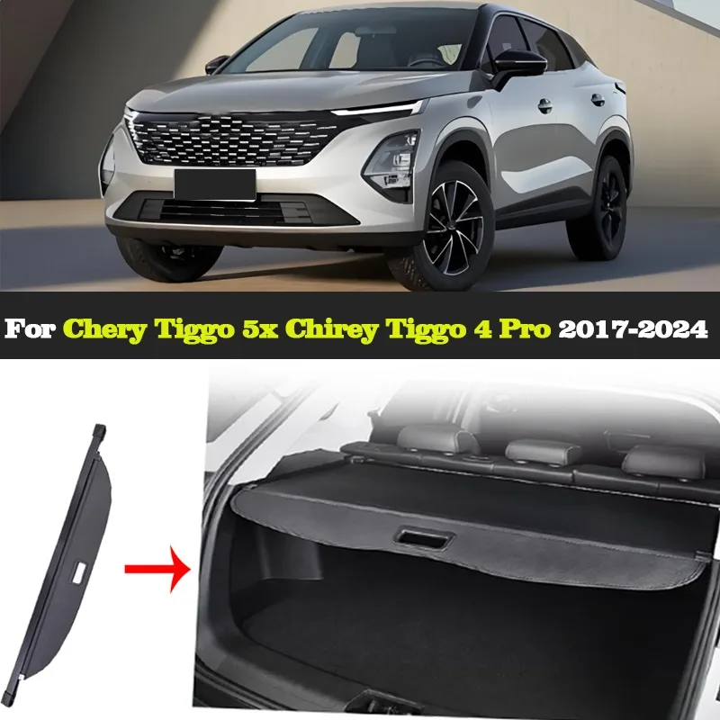 

Car Trunk Cargo Cover for Chirey Tiggo 4 Pro 2024 Accessories Chery Tiggo 5x MVM X55 X55 Pro 2017-2023 Retractable Parcel Rack