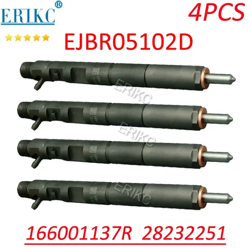 4PCS EJBR05102D 166001137R Common Rail Fuel Nozzle Injector Set 28232251 0286KE29W87 Diesel Sprayer EJB R05102D for Delphi DACIA