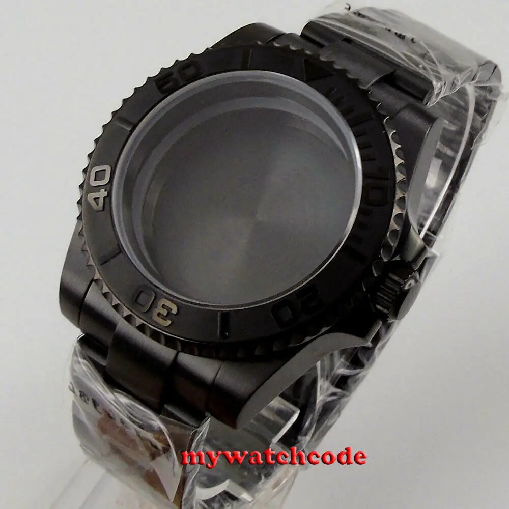 

40mm sapphire glass black PVD Watch Case fit NH35 NH36 SKX 4R35 7S26 ETA2824