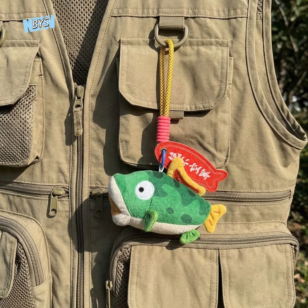 

Sweet PP Cotton Simulation Fish Keychain Simulation Fish Soft Plush Doll Pendant Ocean Animal Kawaii Long Hair Cat Keyring Gift