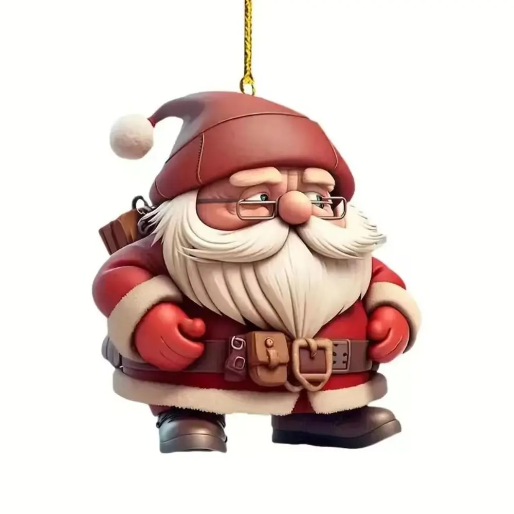 1/3PCS Cute Old Man Mini Santa Claus Acrylic Cartoon Xmas Hanging Hanging Accessories Holiday