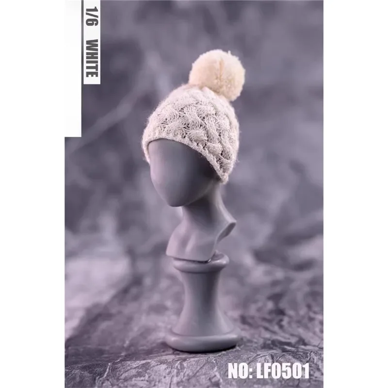 HASUKI 1/6 Schaal Vrouwelijke Soldie RMultiple Kleuren Hoed Handgemaakte Haarbal Gebreide Muts Model voor 12 ''Actiefiguren Hoofd Sculptuur