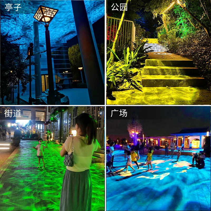 โปรเจคเตอร์กันน้ำสำหรับภายนอกอาคาร ไฟเวที ไฟตกแต่งภูมิทัศน์ สำหรับงานปาร์ตี้ ฉายแสงเอฟเฟกต์คลื่นน้ำ โปรเจคเตอร์คลื่นน้ำ โปรเจคเตอร์มหาสมุทร