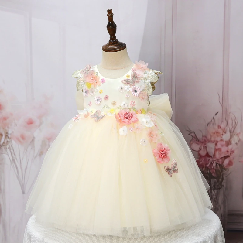 Nouvelle Robe de Princesse Faite à la Main avec Appliques, Robe de Bal pour Filles, Tenue de Cérémon