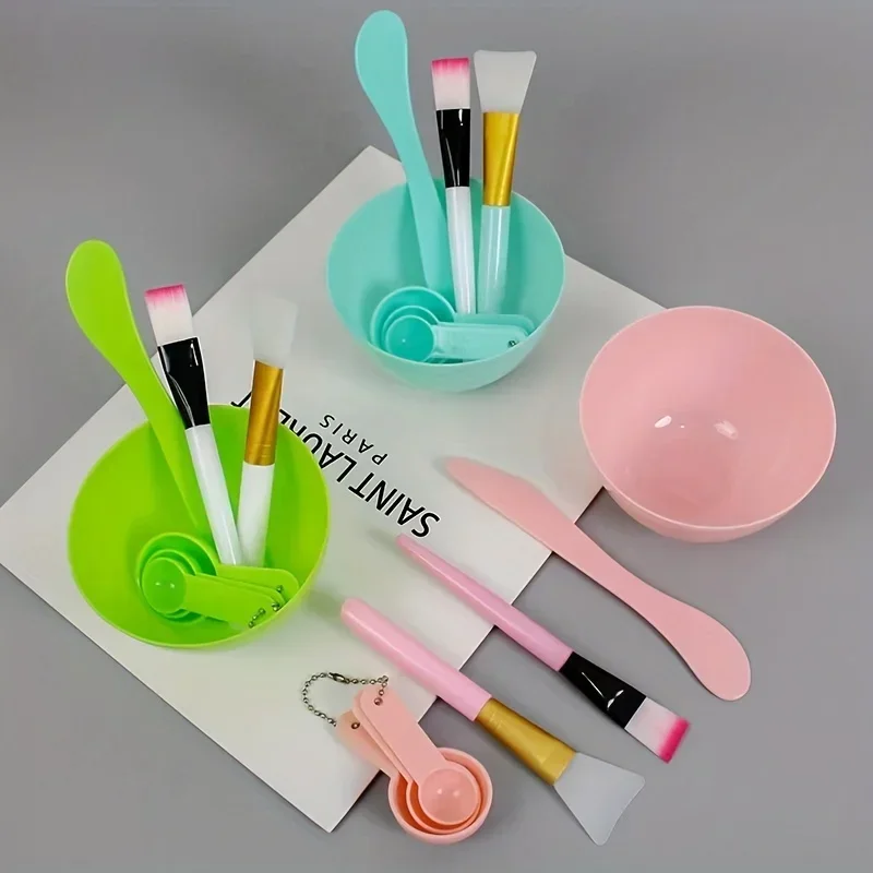 Face Mask Mixing Bowl Set, 7 In 1 DIY Facemask Mixing Tool Kit, Facial Mask Bowl Stick Spatula Silicone Soft Face Brushes Spoons