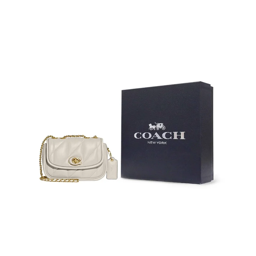 COACH Pillow Madison Nappa Soft Leather Crossbody Bag, Shoulder Bag Medium Women's White CA086-B4HA