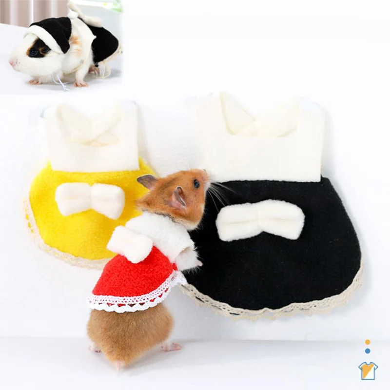 New Year Littel Animals Hamster Costume Sweet Small Pet Dress Hat Set Chipmunk Guinea Pig Chinchilla Rabbit mascotas Clothes