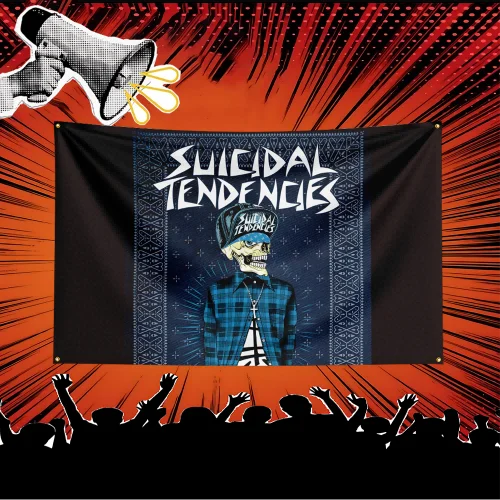 Suicidal Tendency Inspired Rock Music Flag  Polyester Banner For Bedroom Wall Decor Music Fans Gift