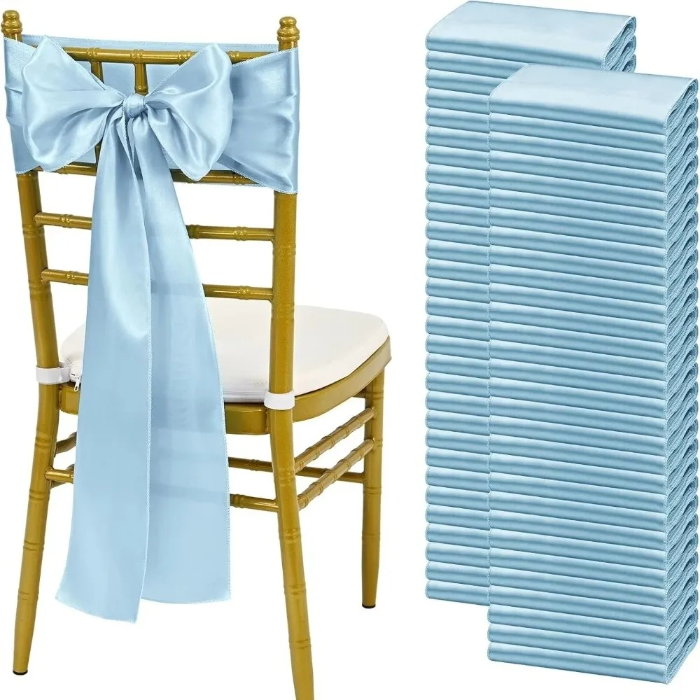 Universal Fit Butterfly Ties Satin Chair Sashes Self Tie Elegant Design Wedding Chair Bows Chair Ribbon Ties Banquet Event Hotel