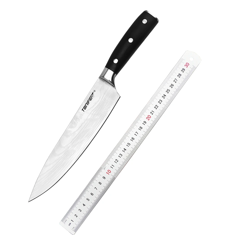 TONIFE Kitchen Knives Professional Chef Knife Santoku Knife Meat Vegetable Fruit Cooking Utility Knife