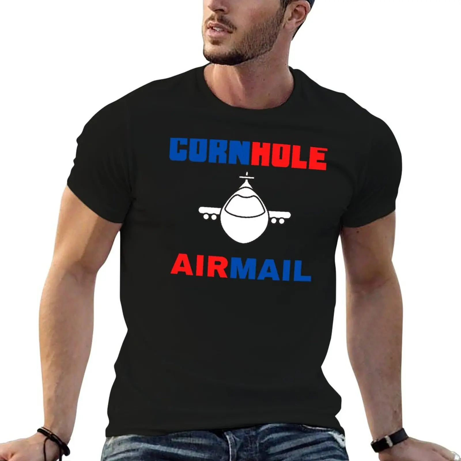 Cornhole Air Mail Four Bagger Cornhole Fan or Player Design T-Shirt Plus Size All Match Tee Shirt